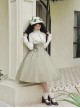 Wind Kissed Garden Series Elegant Classic Lolita Spring Daily Green Ruff Collar Long Sleeve Dress