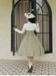 Wind Kissed Garden Series Elegant Classic Lolita Spring Daily Green Ruff Collar Long Sleeve Dress