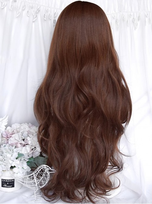 Antique Curls Series Elegant Vintage Classic Lolita Chestnut Brown Layered Long Curly Wig