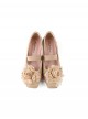 Rose Poetry Series Elegant Classic Lolita Silk Flower Simple Comfortable Square Toe Ballet Low Heel Shoes