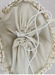 Handmade Classic Lolita Elegant Lily Valley Floral Charming Pastoral Style Nature Beige Woven Bag