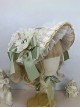 Handmade Classic Lolita Elegant Flowers Pastoral Lace Ruffles Chic Straw Braid Bonnet Hat