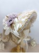 Handmade Classic Lolita Elegant Flowers Pastoral Lace Ruffles Chic Straw Braid Bonnet Hat