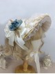 Handmade Classic Lolita Elegant Flowers Pastoral Lace Ruffles Chic Straw Braid Bonnet Hat