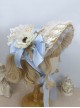 Handmade Classic Lolita Elegant Flowers Pastoral Lace Ruffles Chic Straw Braid Bonnet Hat