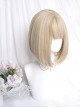 Bo Bo Bear Series Sweet Lolita White Golden Japanese Style Soft Girl Kawaii Straight Bangs Short Wig