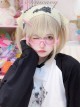 Bo Bo Bear Series Sweet Lolita White Golden Japanese Style Soft Girl Kawaii Straight Bangs Short Wig