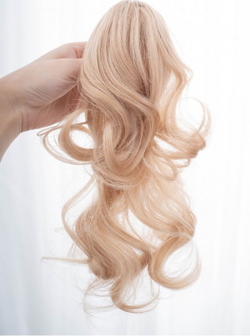 Soft Candy Sweetheart Series Sweet Lolita Golden Vintage Doll Bob Clamp Curl Twin Ponytail Roman Curls Wig