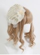 Elegant French Classic Lolita Antique Lace Mesh Bowknot Flower Heart Pearl Detail Bonnet