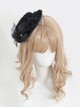 Elegant French Classic Lolita Antique Lace Mesh Bowknot Flower Heart Pearl Detail Bonnet