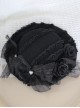 Elegant French Classic Lolita Antique Lace Mesh Bowknot Flower Heart Pearl Detail Bonnet