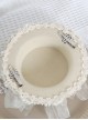 Elegant French Classic Lolita Antique Lace Mesh Bowknot Flower Heart Pearl Detail Bonnet