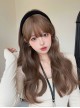 Caramel Cocoa Classic Lolita Japanese Bangs Honey Tea Linen Brown Gentle Elegant Large Wavy Curls Hair Wig