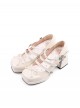 Kawaii French Girl Rhinestone Bowknot Triple Buckle Patent Leather Sweet Lolita Platform Chunky High Heel Shoes