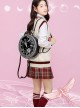 Sun Moon Star Sakura Floating Series Gothic Lolita British Retro Magical Girl Backpack Clock Round Bag