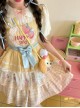 Yellow Cream Strawberry Cake Collar Kawaii Fashion Sweet Cute Daily Princess Lolita Bubble Sleeve Dress