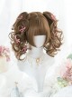 Lilith Series Kawaii Sweet Lolita Japanese Honey Pudding Brown Curly Twin Ponytail Wig