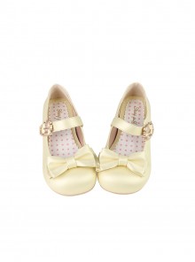 Hugging Bear Series Kawaii Sweet Lolita Satin PU Round Toe Cute Low Heel Mary Jane Princess Shoes