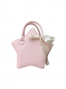 Original Kawaii Exquisite Little Star Shape Sweet Lolita Satin Ribbon PU Single Shoulder Crossbody Bag