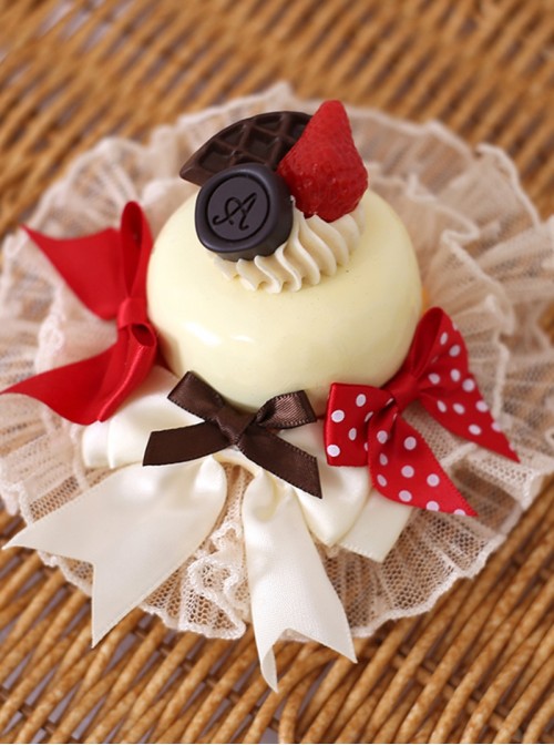 Sweet Celebration Series Sweet Lolita Cute Simulation Cream Cake Fruit Biscuit Chocolate Bowknot Lace Hair Clip