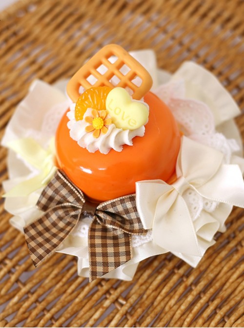 Sweet Celebration Series Sweet Lolita Cute Simulation Cream Cake Fruit Biscuit Chocolate Bowknot Lace Hair Clip