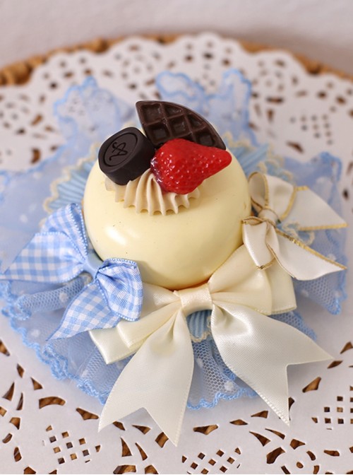 Sweet Celebration Series Sweet Lolita Cute Simulation Cream Cake Fruit Biscuit Chocolate Bowknot Lace Hair Clip