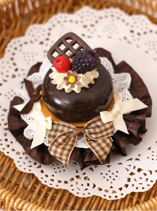 Sweet Celebration Series Sweet Lolita Cute Simulation Cream Cake Fruit Biscuit Chocolate Bowknot Lace Hair Clip