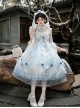 Butterfly Whisper Series Dreamy Sweet Lolita Chinese Style Bowknot Lace Straps Square Neck Sleeveless Dress