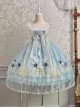 Butterfly Whisper Series Dreamy Sweet Lolita Chinese Style Bowknot Lace Straps Square Neck Sleeveless Dress