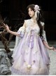 Butterfly Whisper Series Dreamy Sweet Lolita Chinese Style Bowknot Lace Straps Square Neck Sleeveless Dress