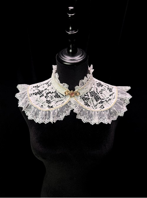 Butterfly Whisper Series Dreamy Sweet Lolita Chinese Style Delicate Lace Ruffle Doll Collar