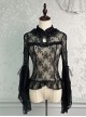 Butterfly Whisper Series Dreamy Sweet Lolita Chinese Style Cheongsam Collar Lace Ruffle Big Sleeve Blouse