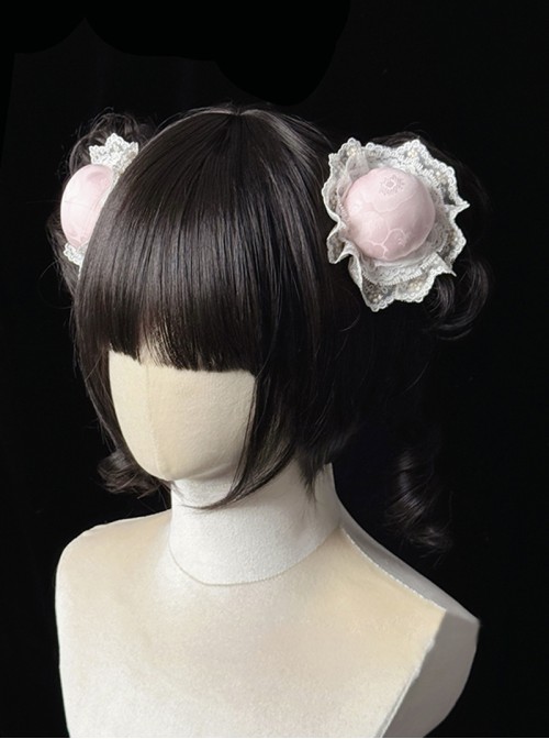 Butterfly Whisper Series Sweet Lolita Chinese Style Dreamy Lace Ruffle Headdress Hair Bun Cover