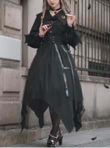 Pure Cotton Black And Lace Gothic Lolita Sleeveless Dress