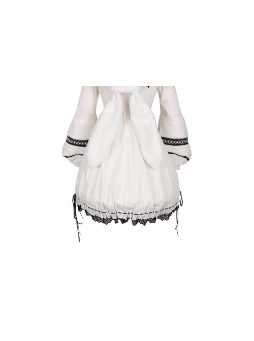 Beige Detachable Hat High Neck Woolen Cuffs Demon Rabbit Gothic Lolita –  LolitaInside