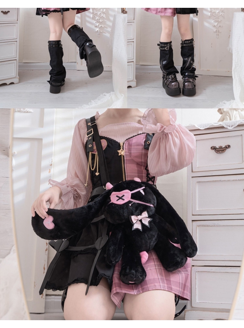 Demon Rabbit Series Cute Long Plush Gothic Lolita Inclined Shoulder Bag