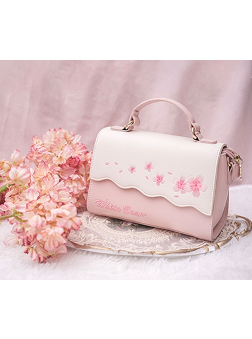 Japanese antique white cherry blossom pink cloud hand beaded embroidery  pattern evening dress clutch bag vintage - Shop Mr.Travel Genius Antique  shop Clutch Bags - Pinkoi