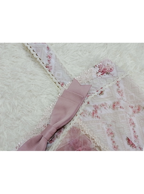 Elegant And Delicate Pink Floral Print Design Jacquard Lace Trim