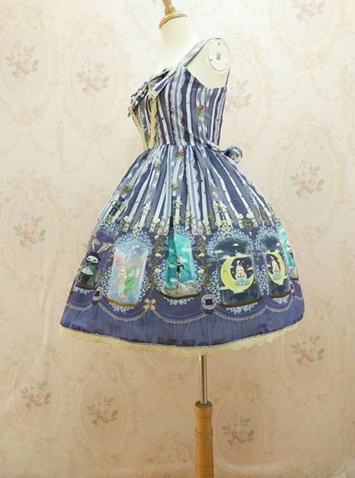 Crystal Rabbit Chiffon Bowknot Sweet Lolita Sling Dress