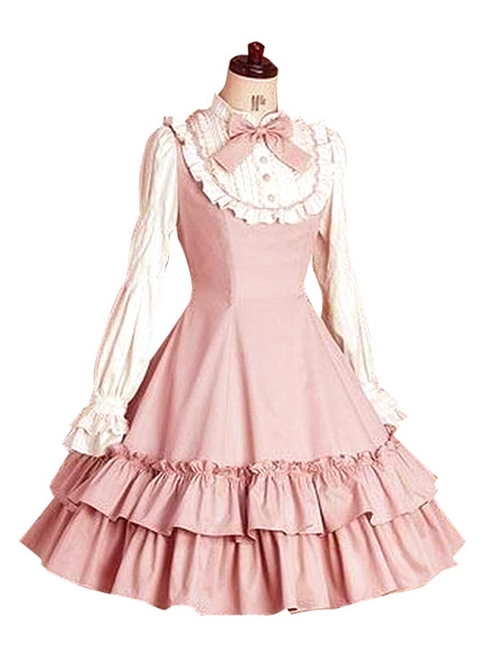 Gothic Lolita Chiffon Blouse with Long Flared Sleeves at Deer Doll