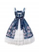 Full-blown Flowers Series Bowknot Chiffon Sweet Lolita Sling Dress