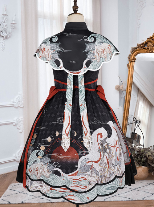 Mythical Animals Fight Series OP Chinese Style Retro Classic Lolita Dress Set