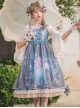 Moonlit Forest Series JSK Blue Chiffon Sweet Lolita Sling Dress