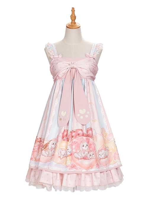 Dogs Donuts Series JSK Printing Sweet Lolita Sling Dress And Doll ...
