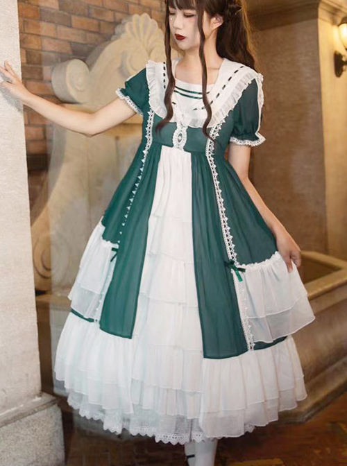Sleeve OP Lolita Dress Short Morning Of Mist Classic Series The Forest