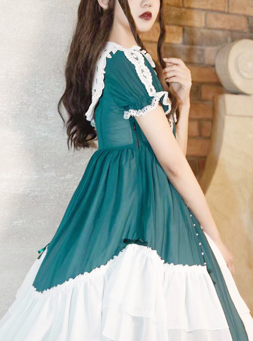 The Forest Of Series Short Dress Lolita OP Sleeve Classic Mist Morning
