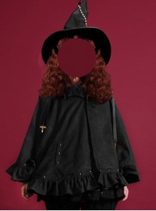 Halloween Brown And Black Suede Gothic Lolita Cloak