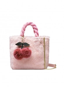 Plush Cherry Pendant Sweet Lolita Shoulder Bag