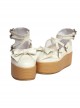 Milk-white Bowknot Harajuku Style Lolita Flatform Shoes