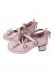 Pink Mirror Face Bowknot Lolita High Heel Shoes